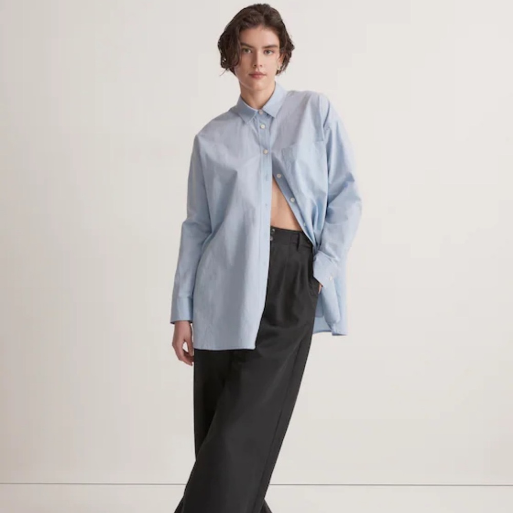 Madewell Signature Poplin Oversized Shirt | Size M